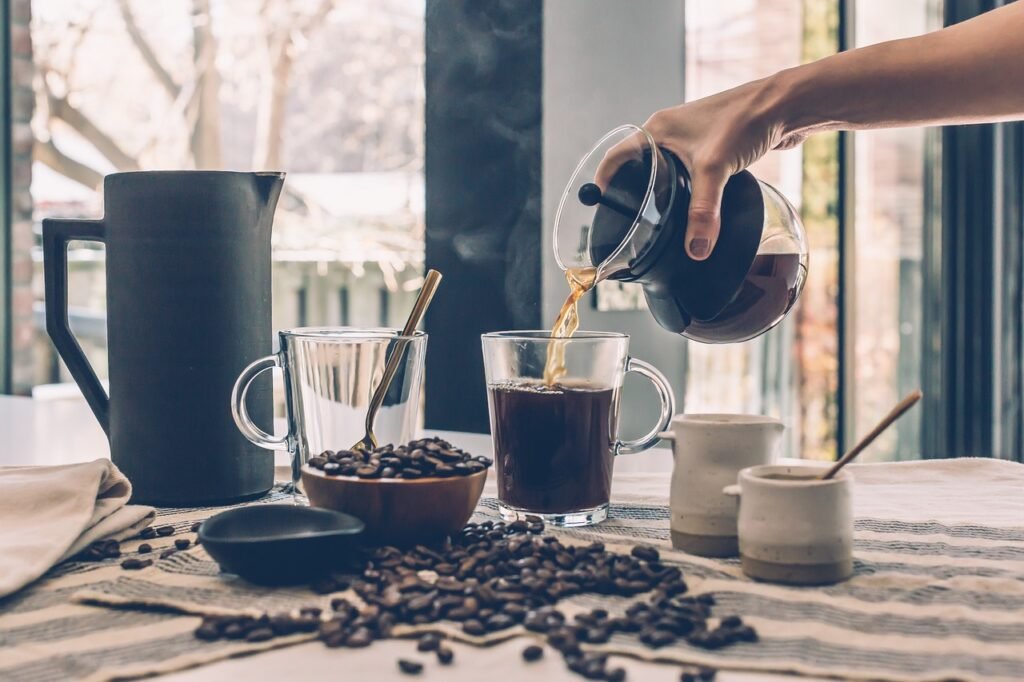 Freshly brewed coffee